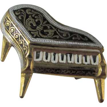 Vintage Damascene Grand Piano Pin - image 1