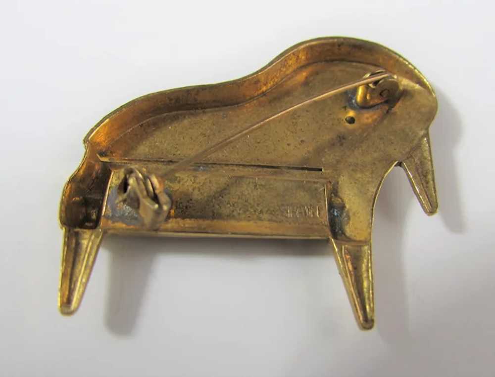 Vintage Damascene Grand Piano Pin - image 3