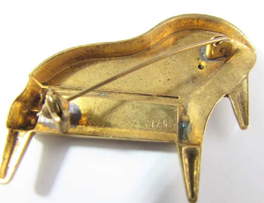 Vintage Damascene Grand Piano Pin - image 7