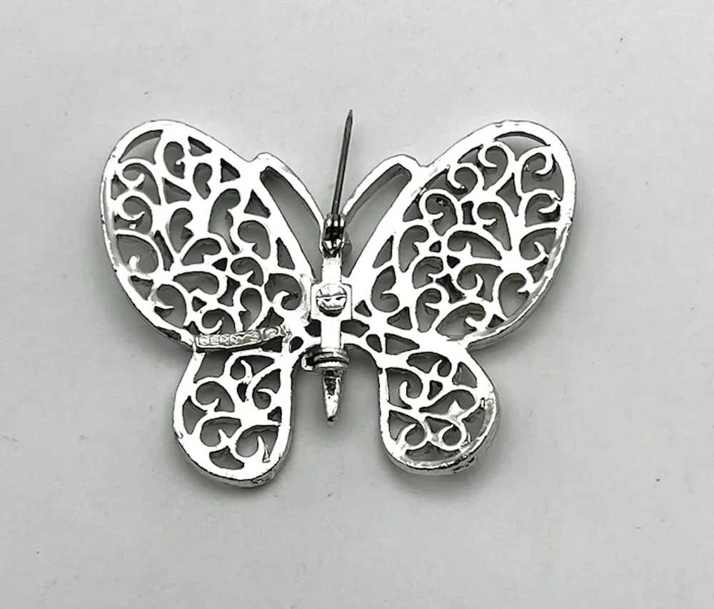 GERRYS signed Butterfly Silvertone Brooch with Pr… - image 12