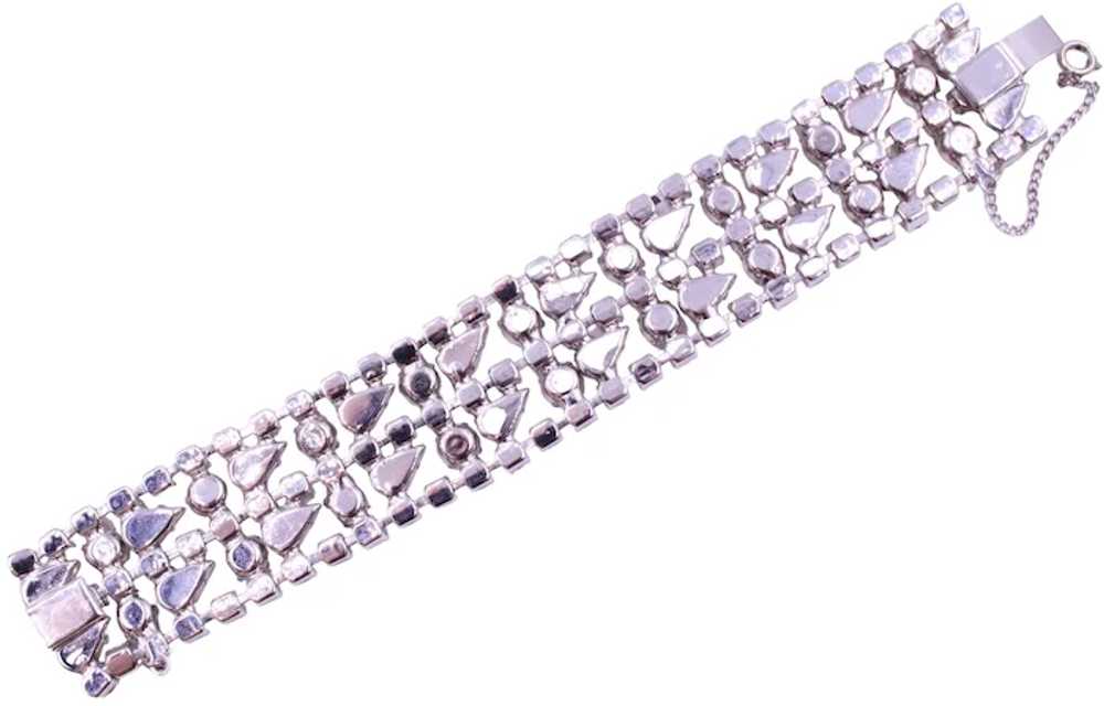 Bracelet Rhinestone Unsigned Beauty 5 Row Rhodium… - image 6