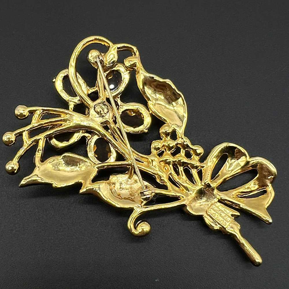 Vintage Weinberg Retro Flower Rhinestone Brooch Gem