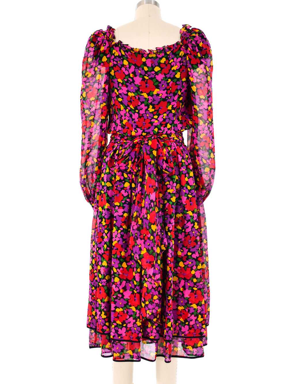 Valentino Floral Printed Silk Maxi Dress - image 4