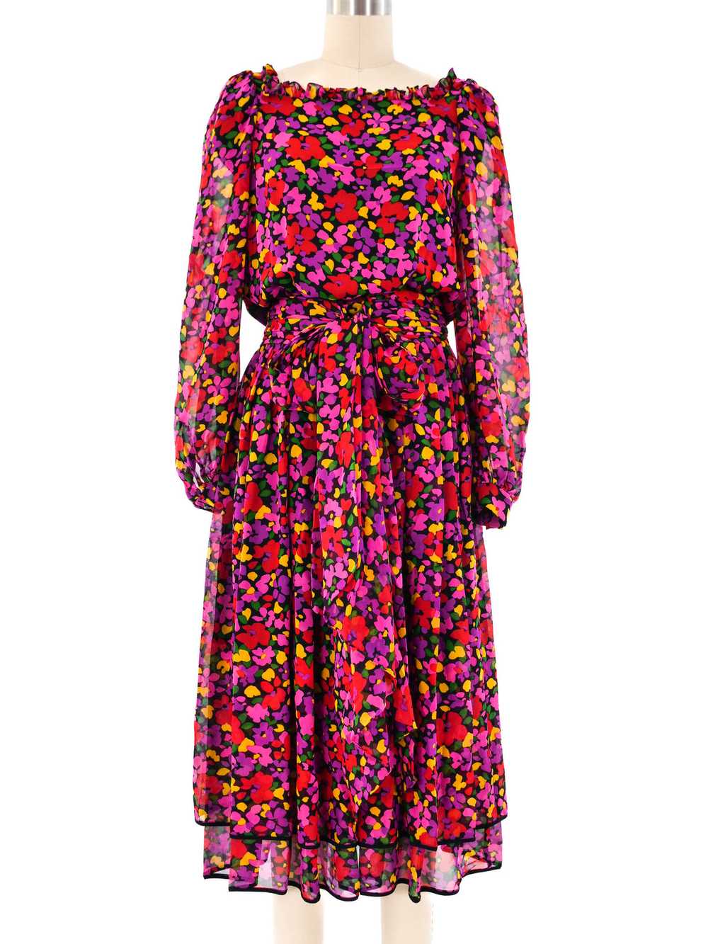 Valentino Floral Printed Silk Maxi Dress - image 5