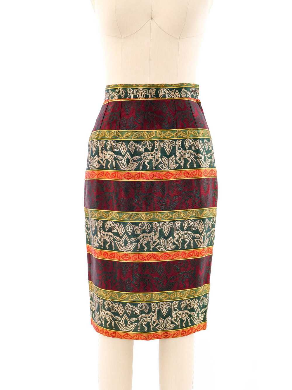 Tribal Pattern Midi Skirt - image 1