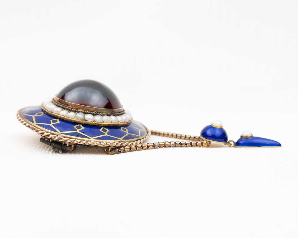 Victorian Garnet Mourning Brooch - image 3