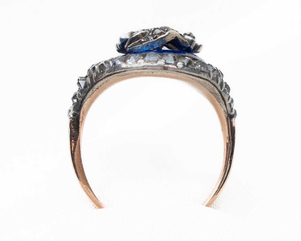 Early-Victorian Enamel & Diamond Ring - image 3