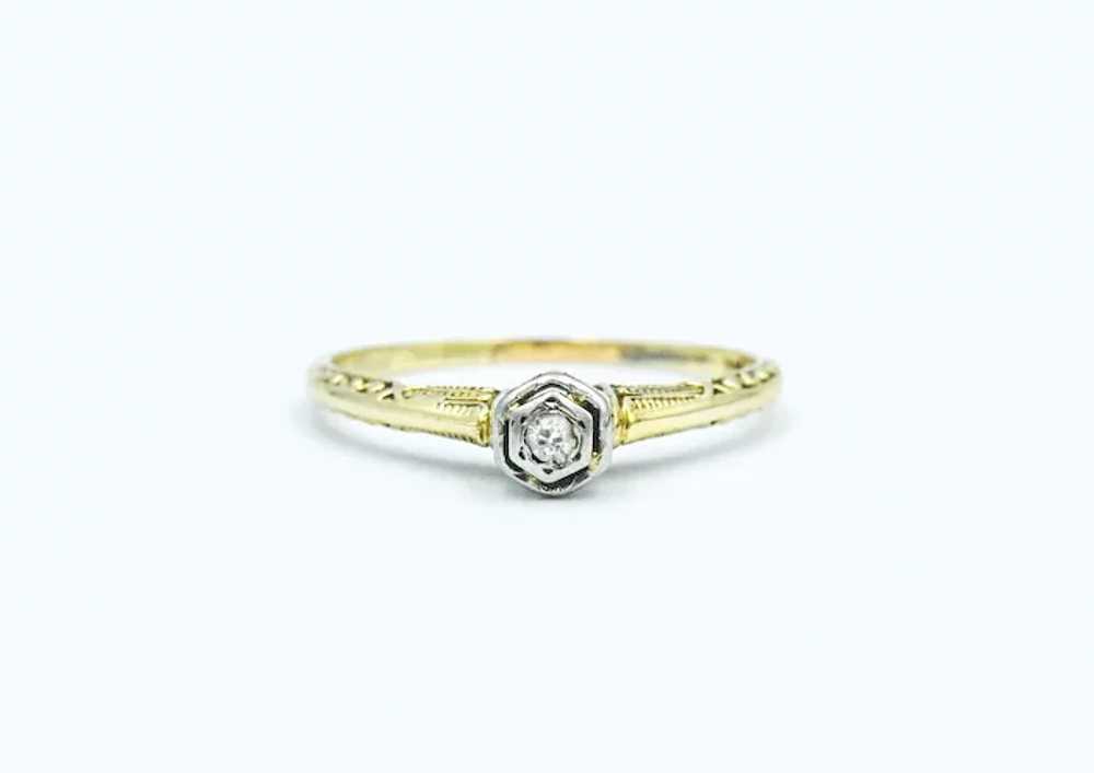 Early 1900’s 14k Gold Diamond Ring - image 3