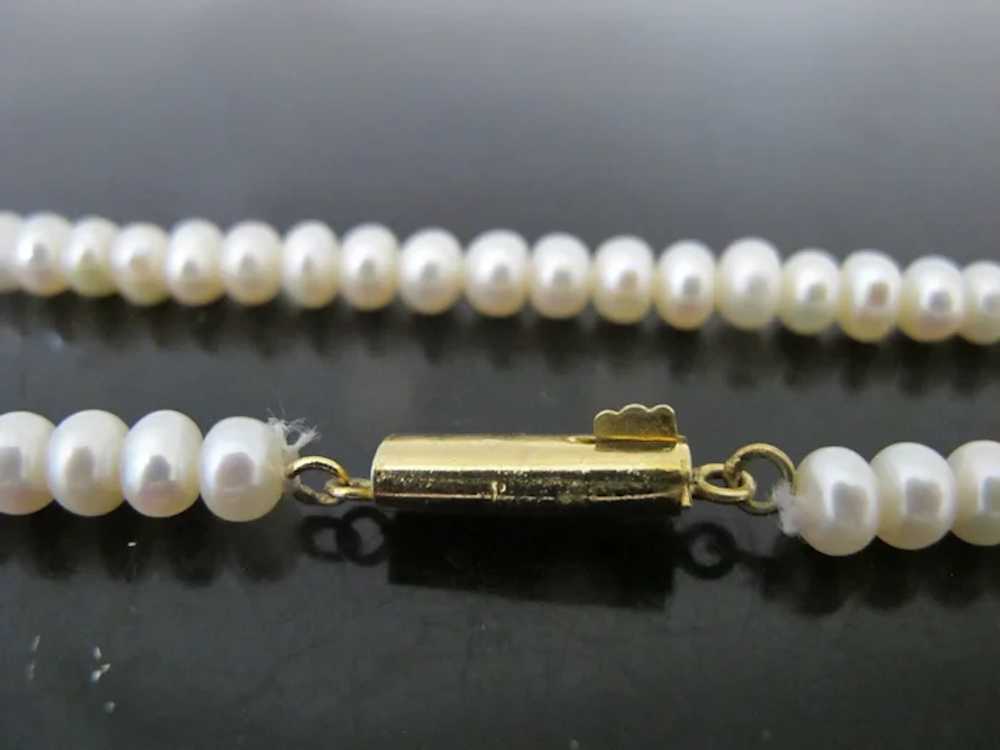 CLASSIC Fresh Water PEARL 17" Necklace with 14k G… - image 3