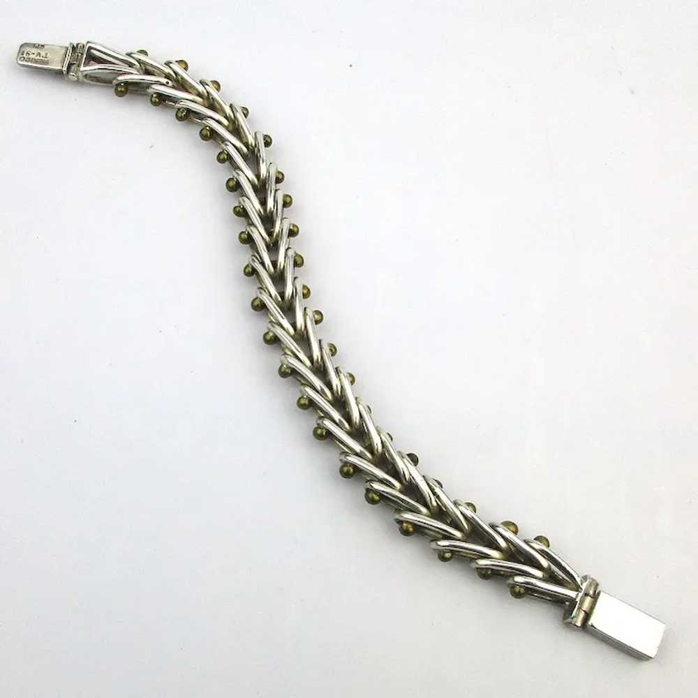 Taxco Sterling Silver Heavy ~V~ Link Chain Bracel… - image 2