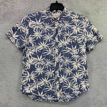 Lucky Brand Mens Hawaiian Shirt Large Blue Floral… - image 1