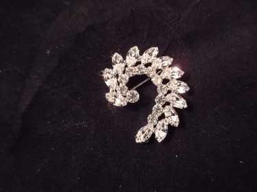 B DAVID Clear Rhinestone Swirl Pin, Round and Mar… - image 1
