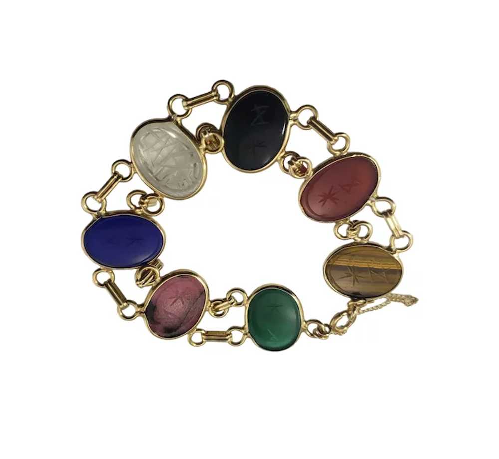 Vintage 14 Karat Yellow Gold Scarab Bracelet - image 5