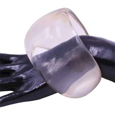Bracelet Bangle Asymmetrical Clear Lucite Plastic