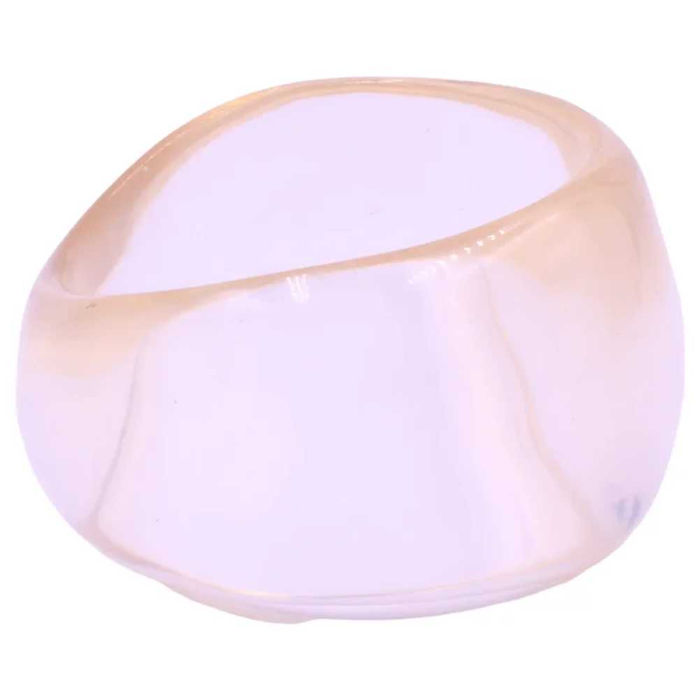 Bracelet Bangle Asymmetrical Clear Lucite Plastic - image 3