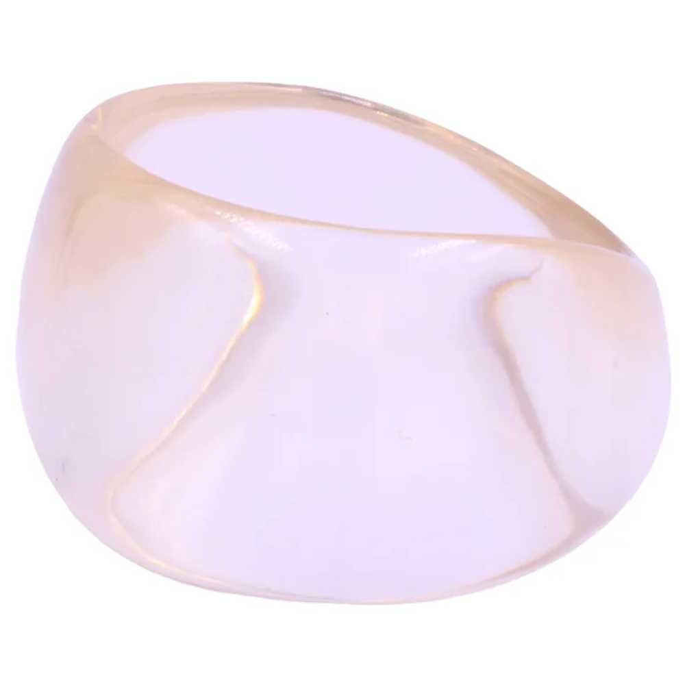 Bracelet Bangle Asymmetrical Clear Lucite Plastic - image 4