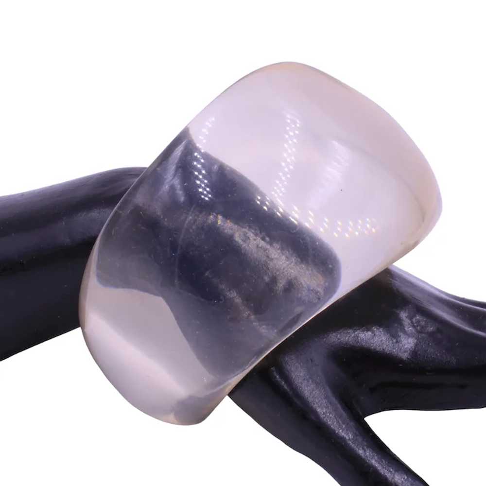 Bracelet Bangle Asymmetrical Clear Lucite Plastic - image 5