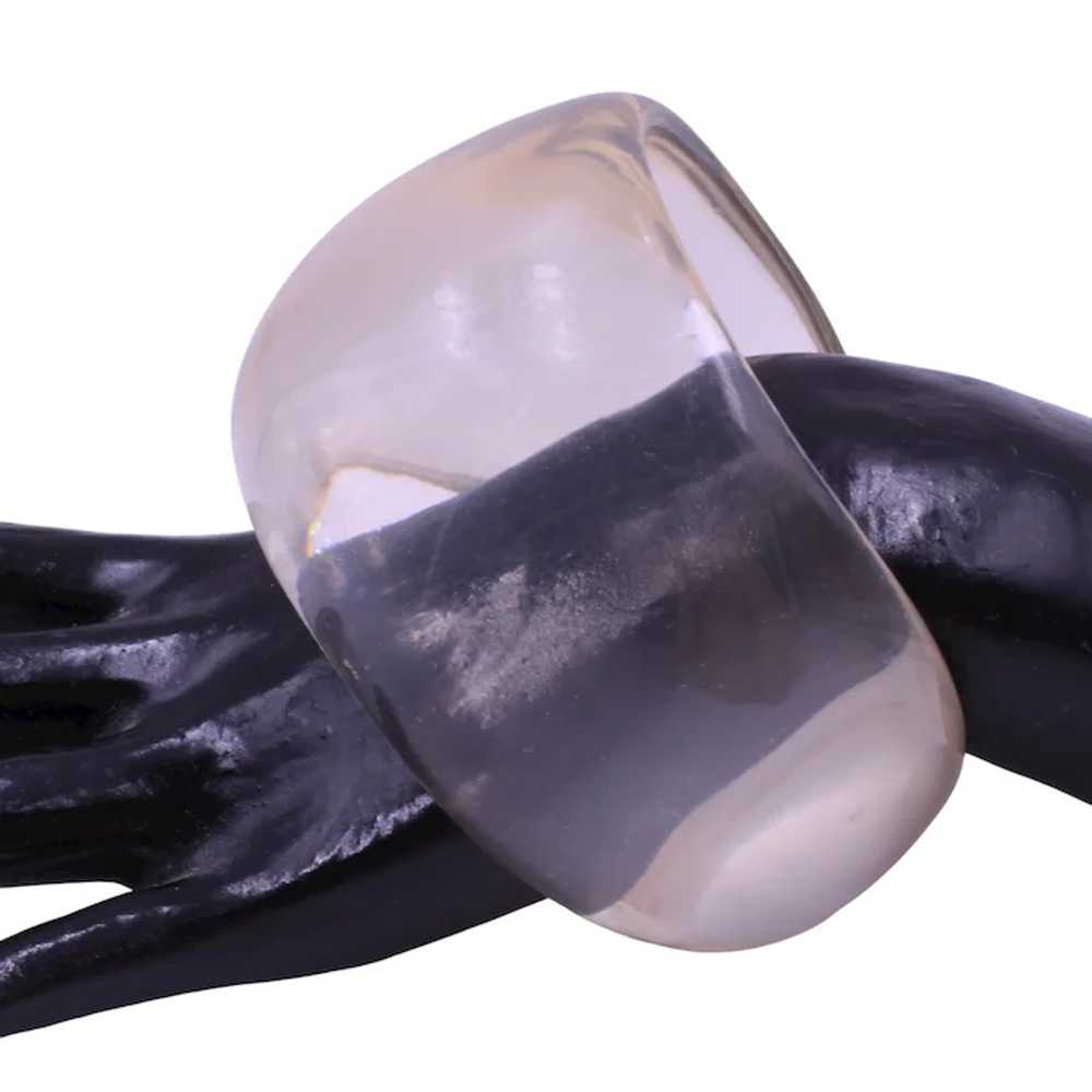 Bracelet Bangle Asymmetrical Clear Lucite Plastic - image 7