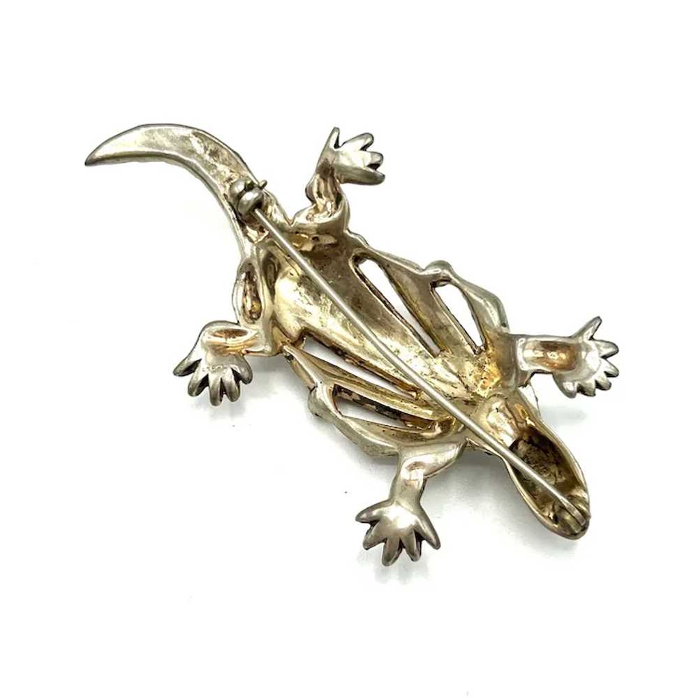 STERLING 1940s Christmas Armadillo or Lizard Broo… - image 5