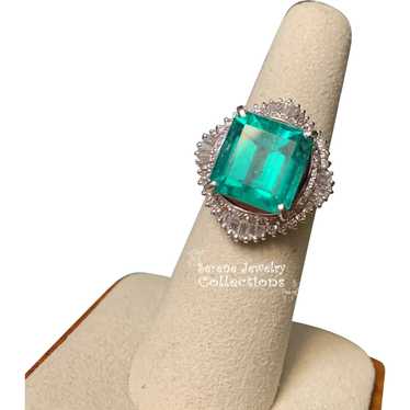 8.28CT Magnificent Colombian Emerald Diamond Plat… - image 1