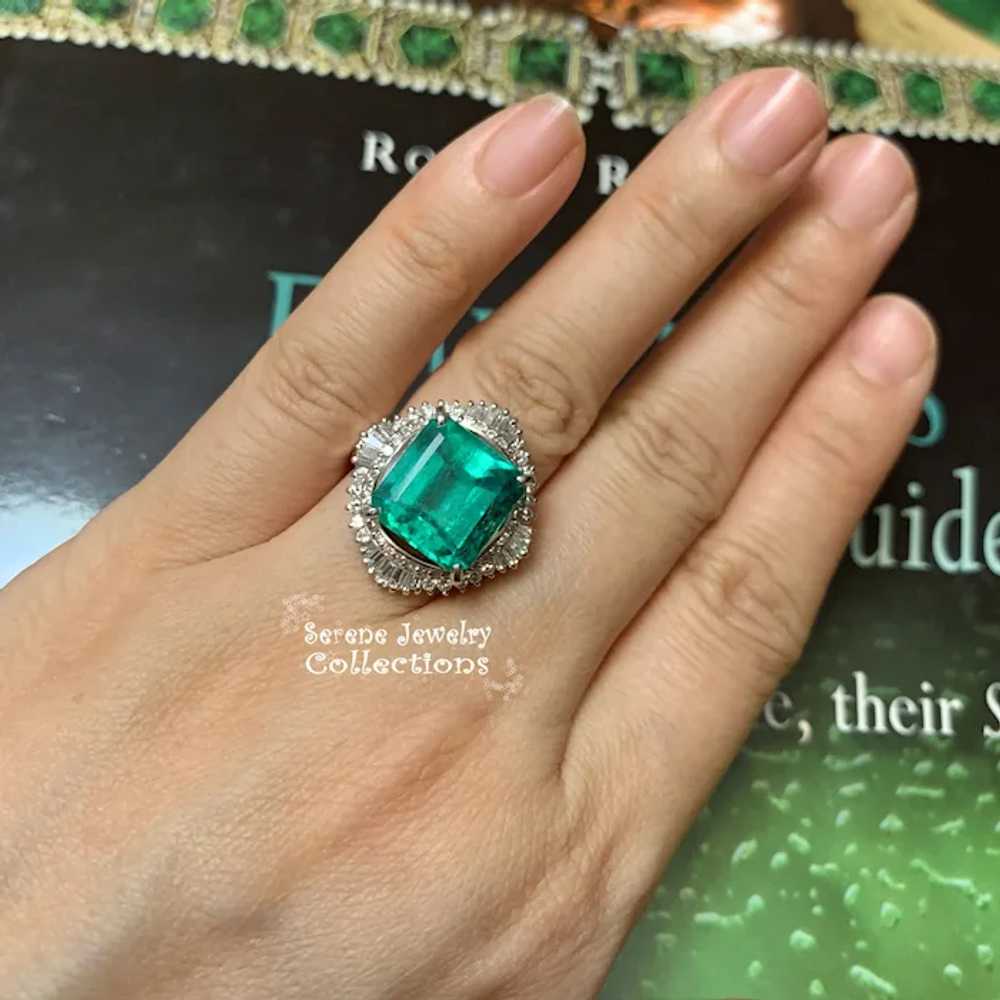 8.28CT Magnificent Colombian Emerald Diamond Plat… - image 7