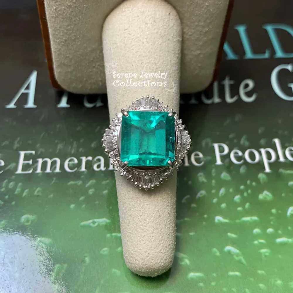 8.28CT Magnificent Colombian Emerald Diamond Plat… - image 8