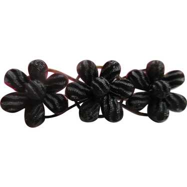 Victorian Black Flowers Bar Pin Scatter Pin