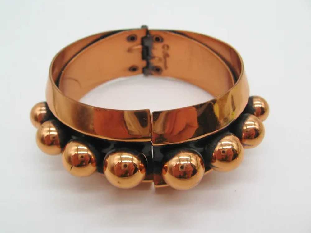Vintage Mid Century Renoir Copper Cuff and Earrin… - image 3