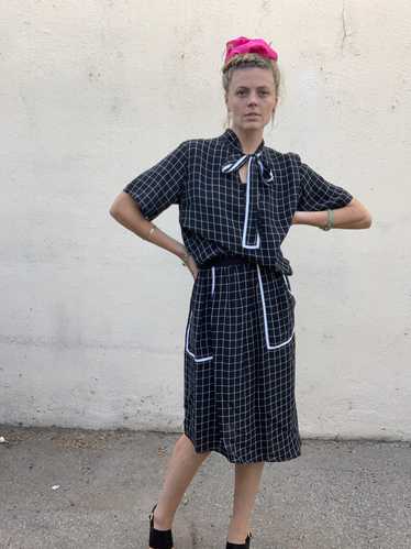 Colovos Asymmetrical Checkered Dress
