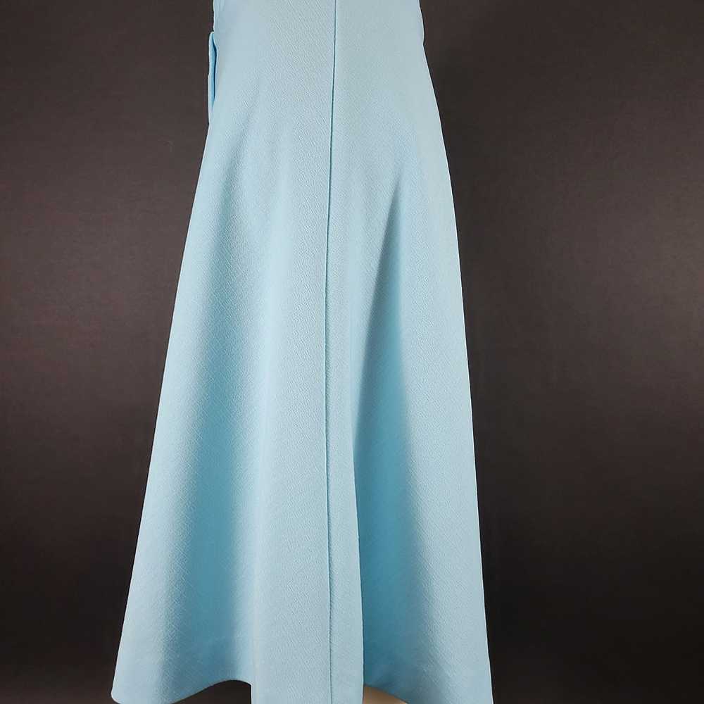 60s/70s Solid Baby Blue A-Line Skirt - image 10