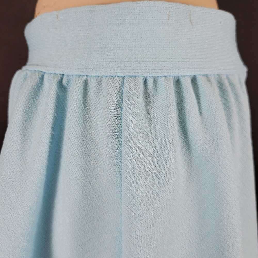 60s/70s Solid Baby Blue A-Line Skirt - image 11
