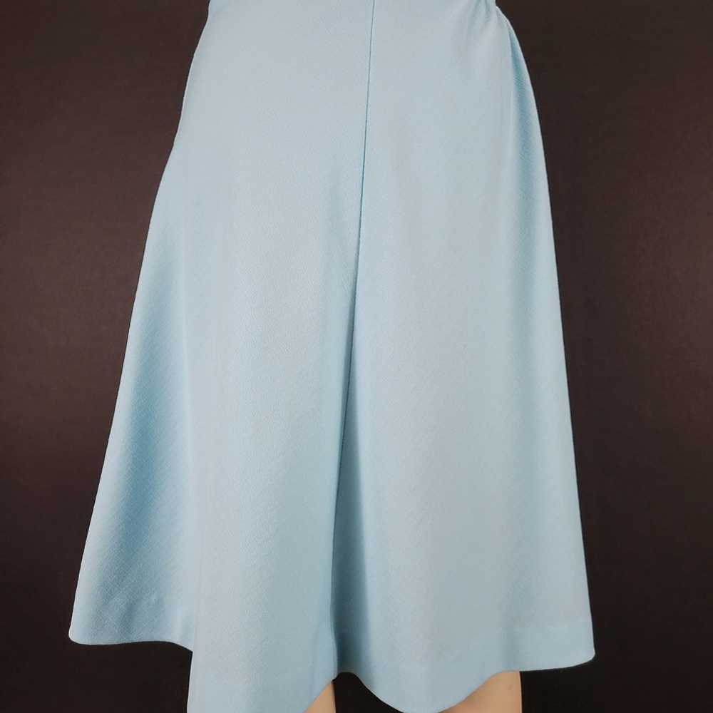 60s/70s Solid Baby Blue A-Line Skirt - image 12