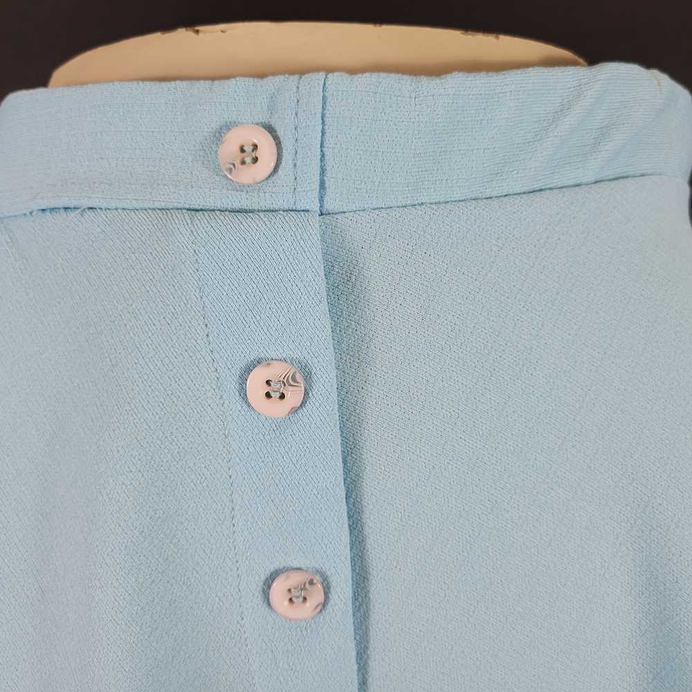 60s/70s Solid Baby Blue A-Line Skirt - image 3