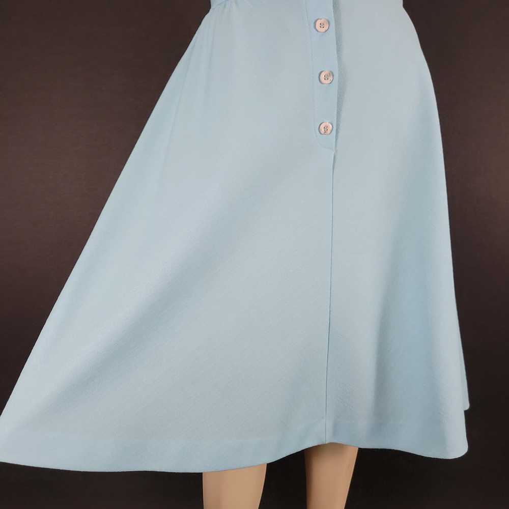 60s/70s Solid Baby Blue A-Line Skirt - image 5