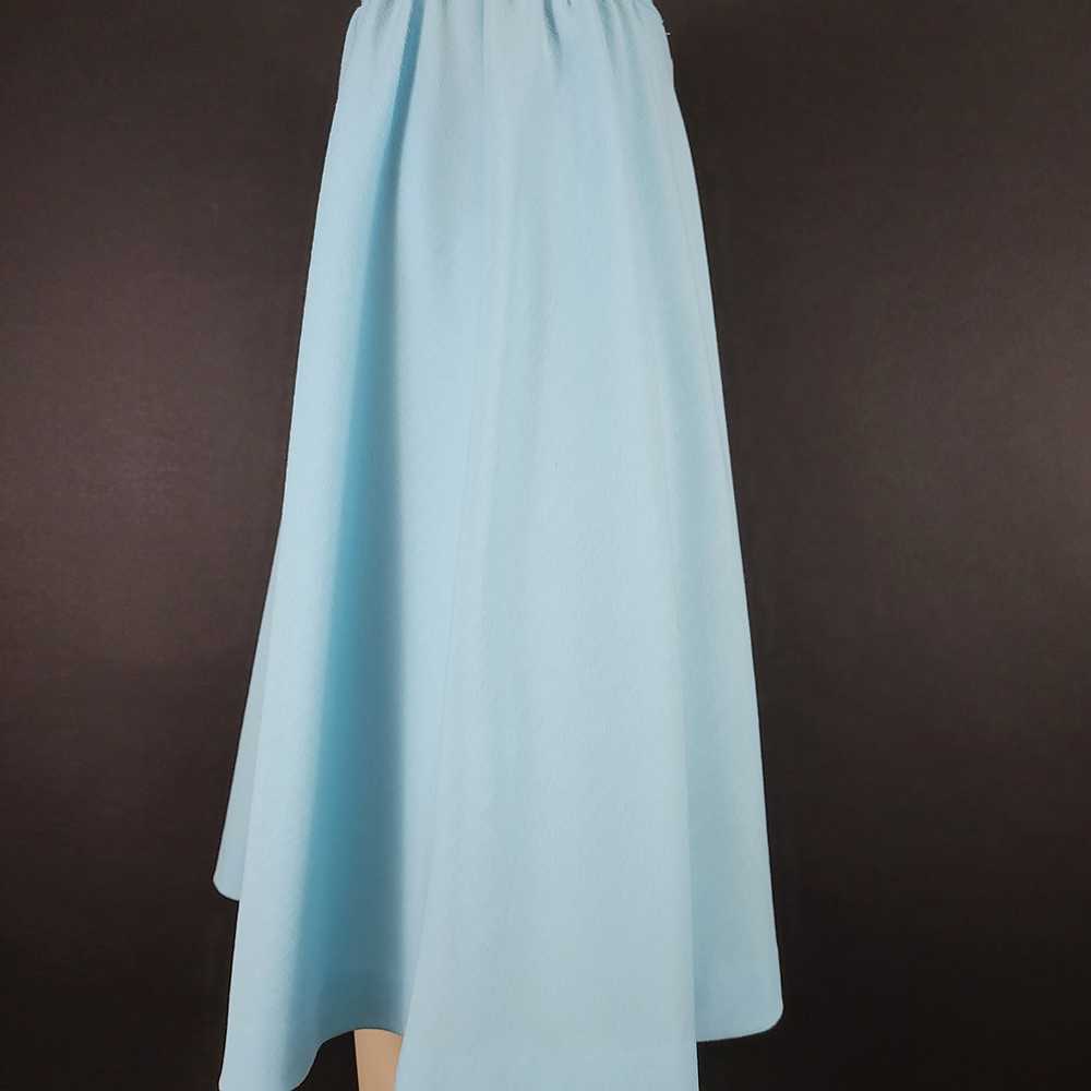 60s/70s Solid Baby Blue A-Line Skirt - image 8