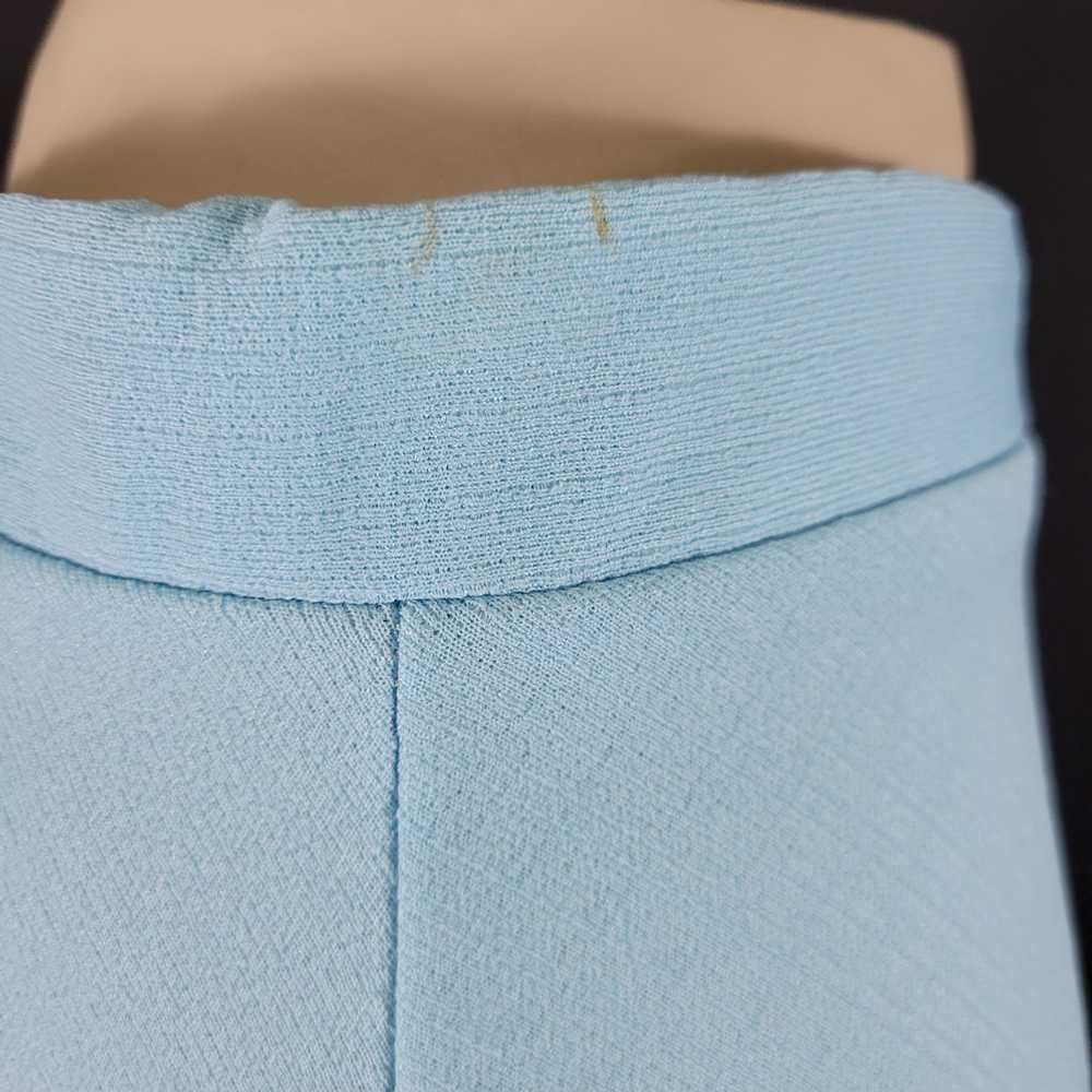 60s/70s Solid Baby Blue A-Line Skirt - image 9