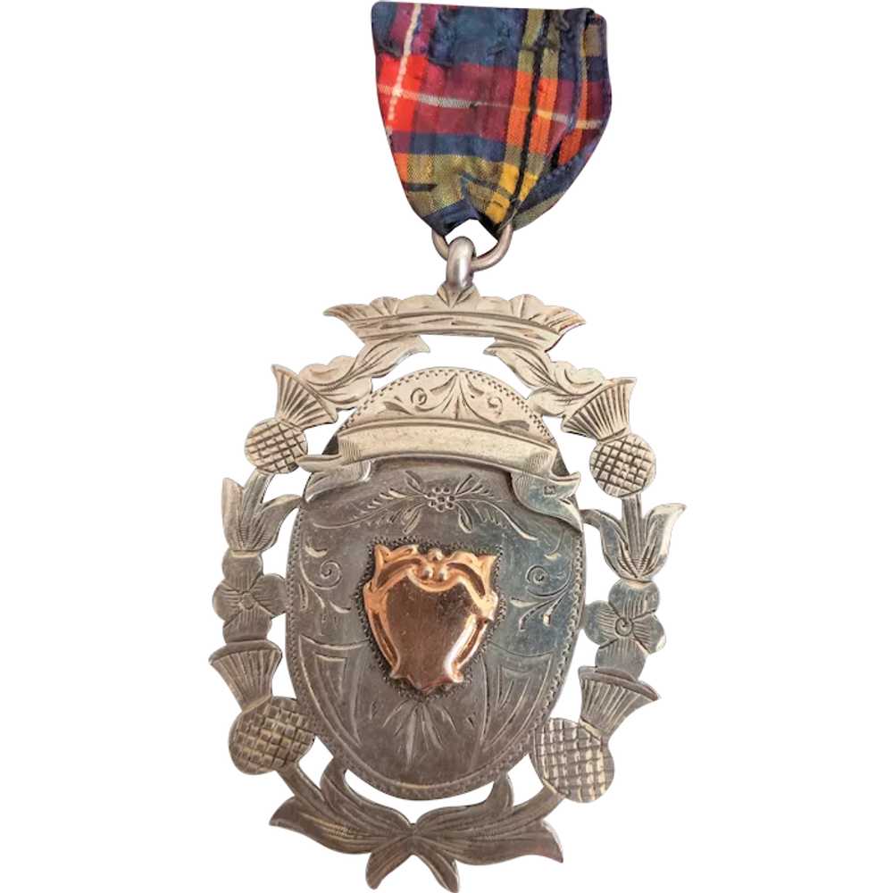 HUGE Scottish HM Silver Medal/Thistles c1924 - image 1