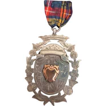 HUGE Scottish HM Silver Medal/Thistles c1924 - image 1