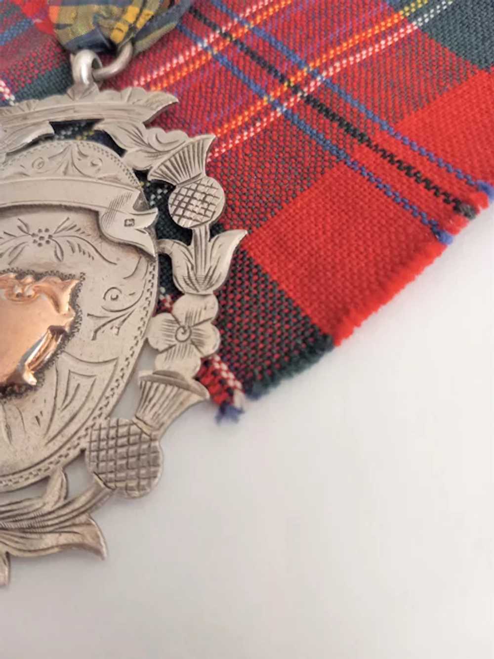 HUGE Scottish HM Silver Medal/Thistles c1924 - image 3