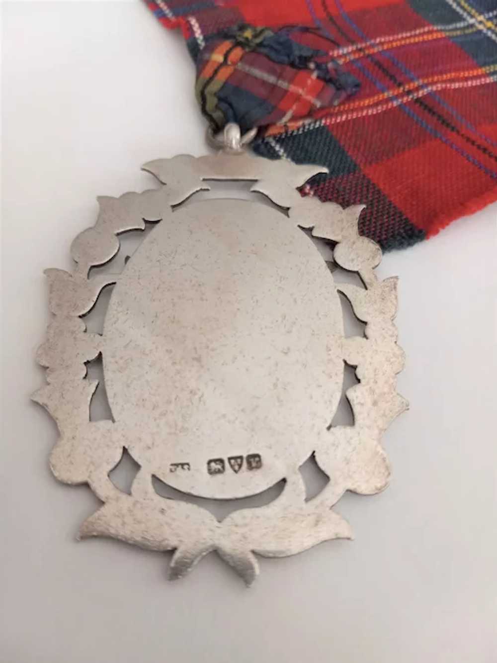 HUGE Scottish HM Silver Medal/Thistles c1924 - image 4