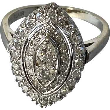 14K WG & Diamond Cocktail Ring - image 1