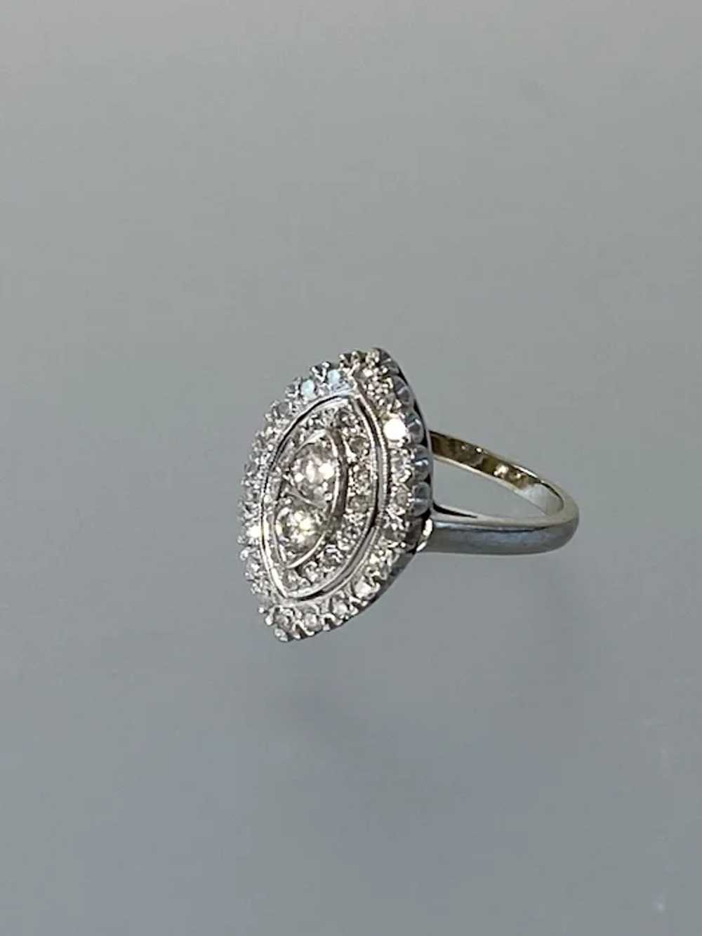 14K WG & Diamond Cocktail Ring - image 2