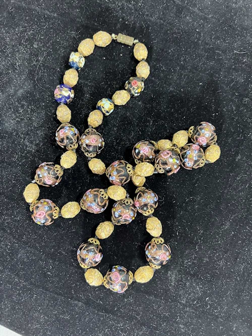 VIntage Venetian Murano Glass Beads Necklace Bead… - image 2