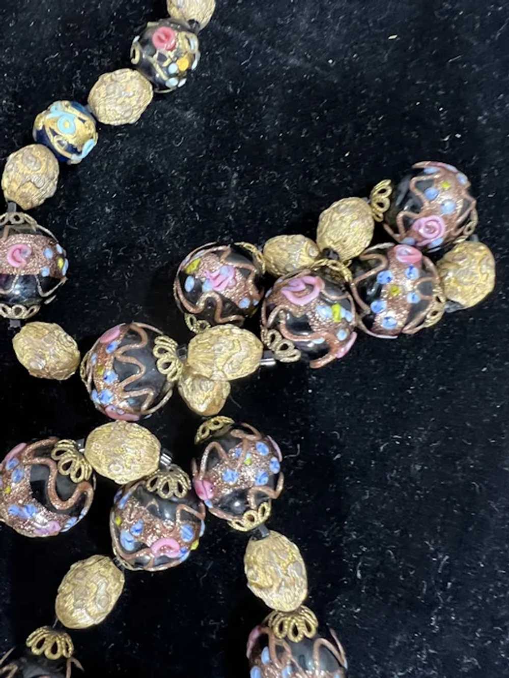 VIntage Venetian Murano Glass Beads Necklace Bead… - image 3