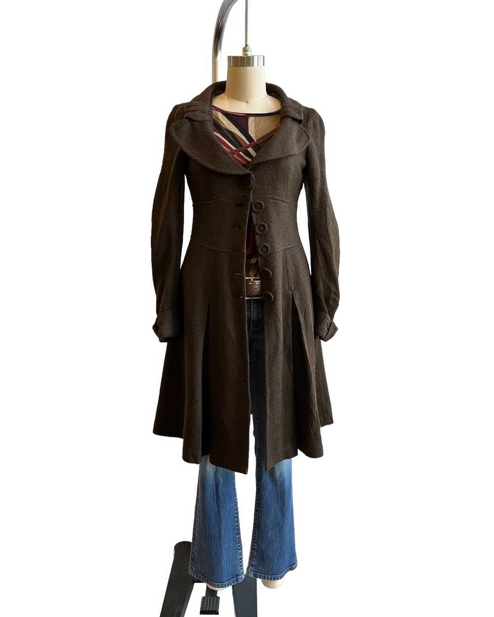 90s Y2K Nanette Lepore 3/4 length Brown Coat - S - image 1