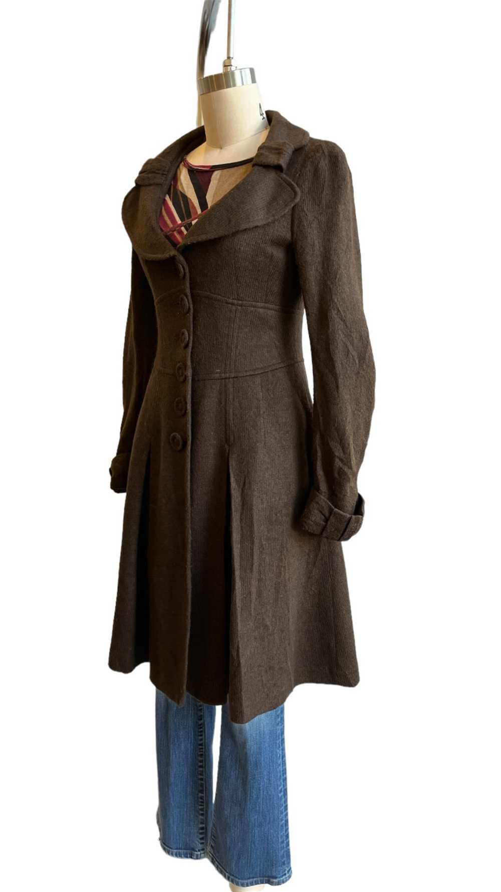 90s Y2K Nanette Lepore 3/4 length Brown Coat - S - image 2