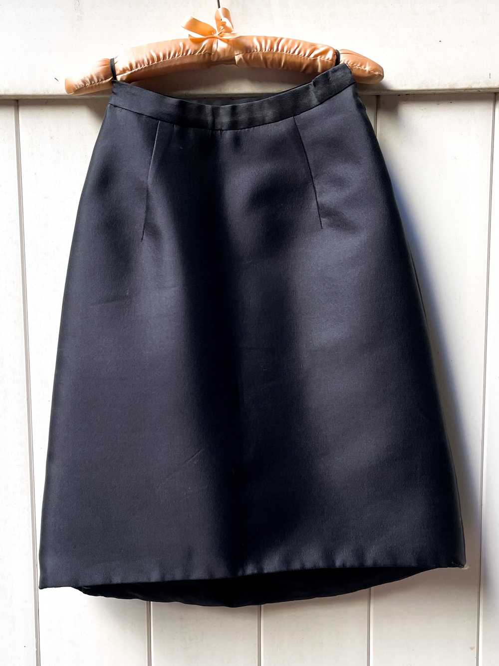 Prada Black Silk Satin Skirt - image 1