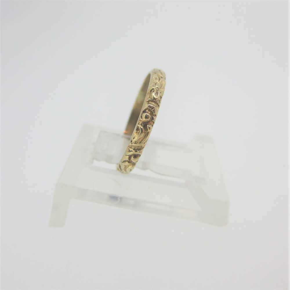 Vintage 10k Yellow Gold Baby Child Textured Patte… - image 3