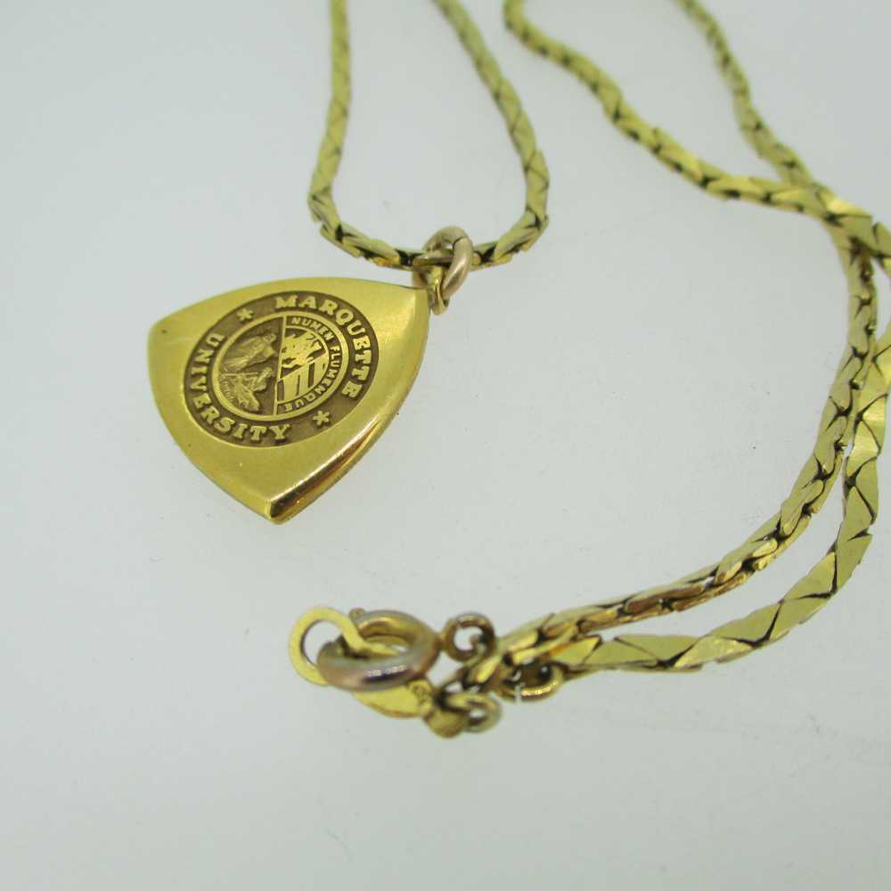 Gold Filled Marquette University Pendant Necklace - image 4