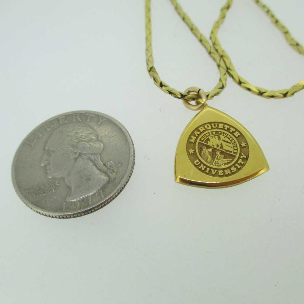Gold Filled Marquette University Pendant Necklace - image 9